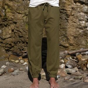 Mollusk Men's Olive Green Drawstring Jogger Pants